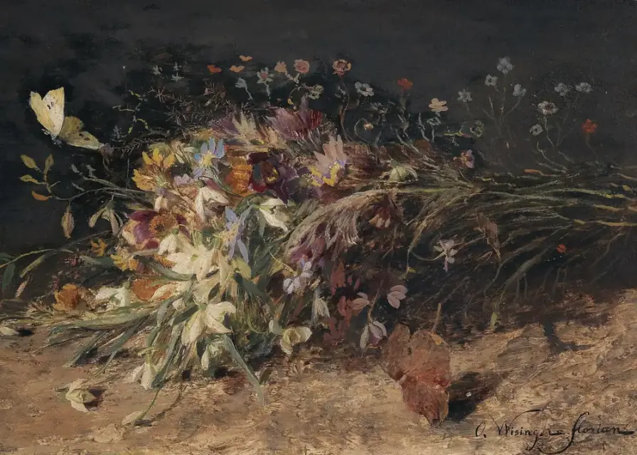 A Bouquet Of Spring Flowers With Snowdrops