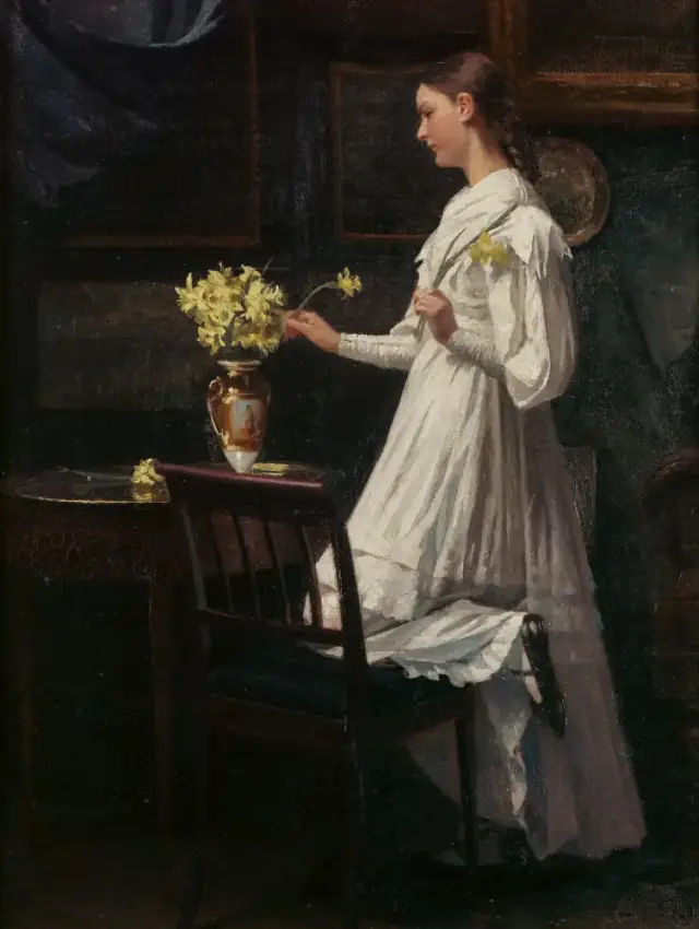 Carl Thomsen Arranging Daffodils 1894