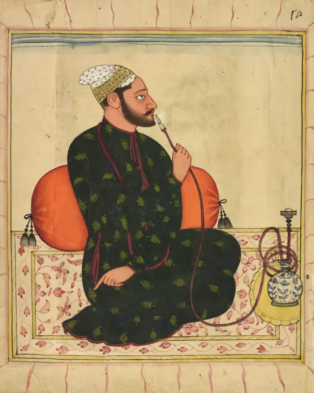 indian Painting of a Pahari raja probably Raja Dhruv Dev of Jasrota