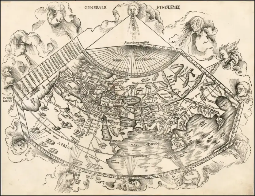maps 1513 Ptolemaic world map by Martin Waldseemüller