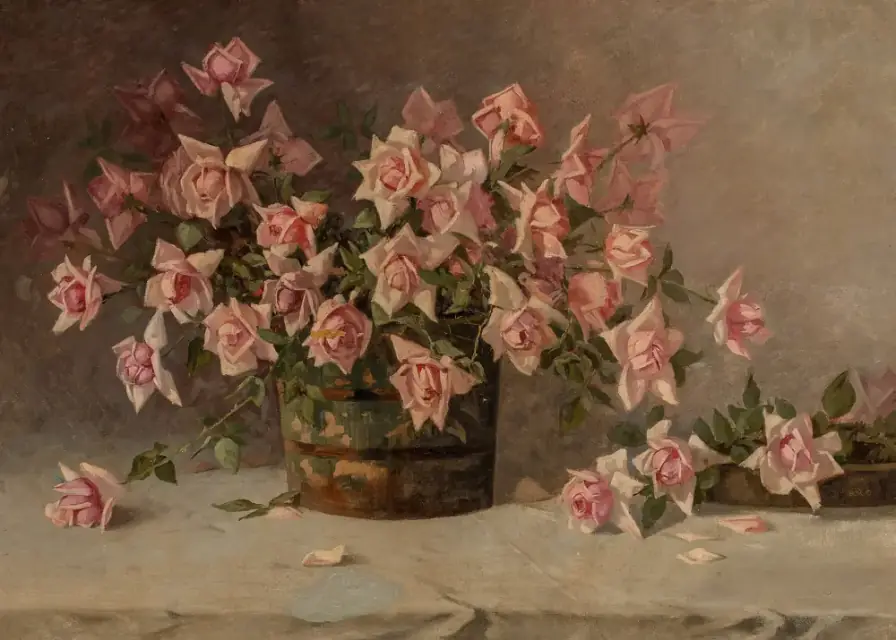 Still Life with Pink Roses