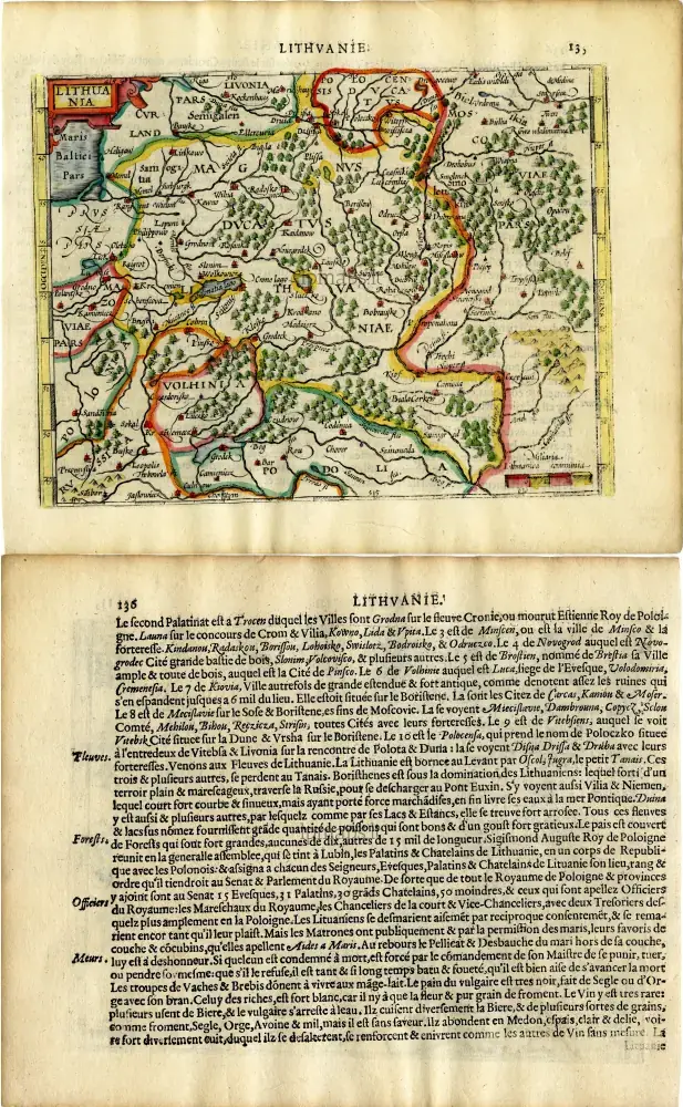 VintageMapsCart Map of Lithuania by Jodocus Hondius and Gerard Mercator publ
